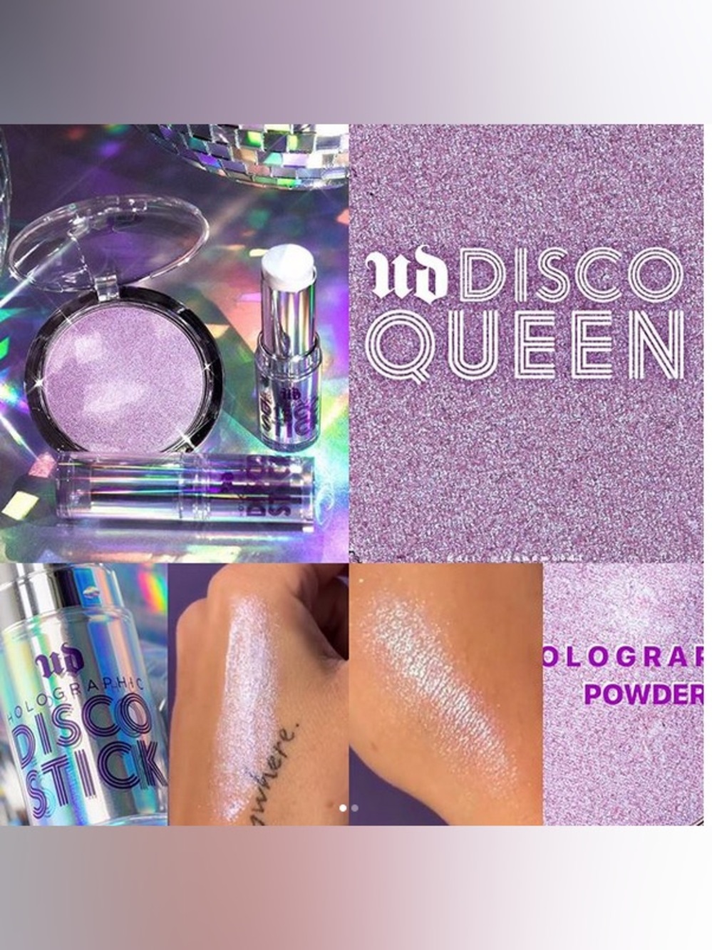 🆕💜URBAN DECAY: Disco Queen Holographic Highlight Powder & Disco Stick